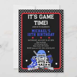 ES IST GAME TIME HOCKEY GEBURTSTAG EINLADUNG