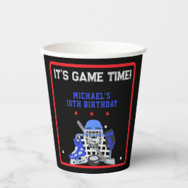 ES IST GAME TIME HOCKEY GEBURTSTAG PAPPBECHER