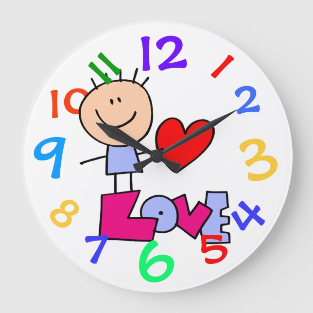 Es ist ganz über Liebe-Kunst-Kinderraum-Wand-Uhr Große Wanduhr (Vorderseite)
