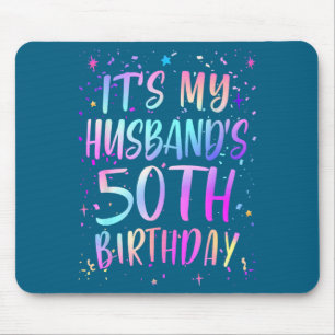 Es ist Geburtstag des Mannes 50 Buntes Grafik-Art Mousepad