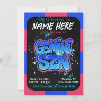 Es ist Gemini-Saison Zodiac Geburtstagseinladung Einladung