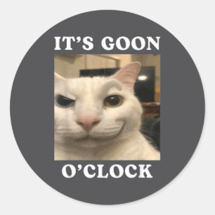 Es ist Goon-Uhr lustige Katze Runder Aufkleber