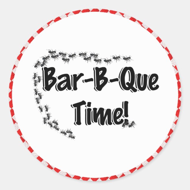 Es ist GRILLEN Time! Rotes Tischtuch mit Anten Runder Aufkleber (Vorderseite)