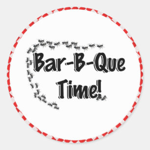 Es ist GRILLEN Time! Rotes Tischtuch mit Anten Runder Aufkleber