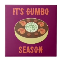 "Es ist Gumbo Season" Lila Keramik