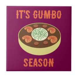 "Es ist Gumbo Season" Lila Keramik Fliese