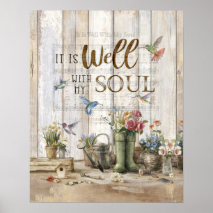 Es ist gut Gartenarbeit Hummingbird Poster