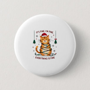 Es ist gut, mir geht's gut, alles ist gut Xmas Kat Button