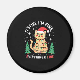 Es ist gut, mir geht's gut, alles ist gut Xmas Kat Magnet