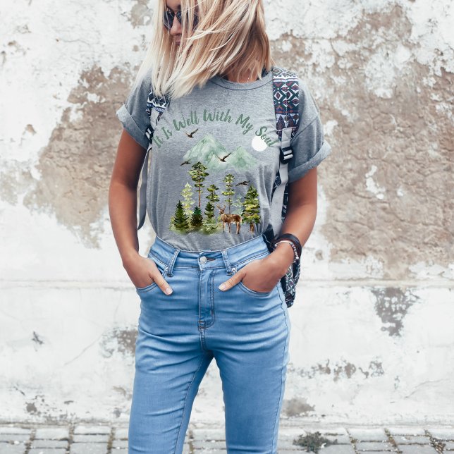 Es ist gut mit meinem Soul Christlich Song Woodlan T-Shirt (Von Creator hochgeladen)
