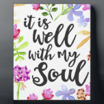 Es ist gut mit meinem Soul Fotoplatte<br><div class="desc">Moderne handgeschriebene Stil Typografie-Design mit Worten: "Es ist gut mit meinem Soul" aus der bekannten Hymne. Der Typ ist von einer farbenfrohen Blume umgeben.</div>