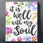 Es ist gut mit meinem Soul Fotoplatte<br><div class="desc">Moderne handgeschriebene Stil Typografie-Design mit Worten: "Es ist gut mit meinem Soul" aus der bekannten Hymne. Der Typ ist von einer farbenfrohen Blume umgeben.</div>