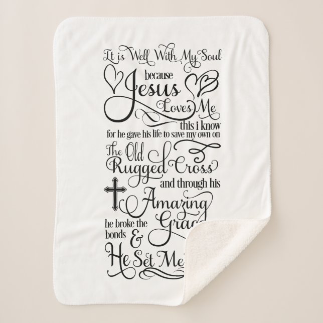 Es ist gut mit meinem Soul, weil Jesus mich  Sherpadecke (Vorderseite)