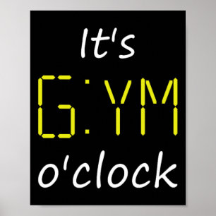 Es ist Gym O'clock. Zeit für Fitness. Workout und Poster