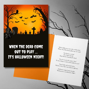 Es ist Halloween Nacht auf dem Grab des Sensenmann Karte
