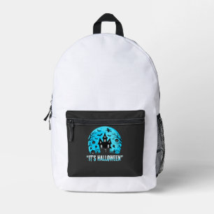 Es ist Halloween Spukhaus Fledermaus Design Bedruckter Rucksack