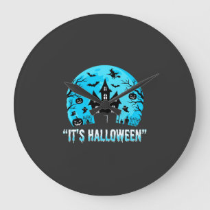 Es ist Halloween Spukhaus Fledermaus Design Große Wanduhr