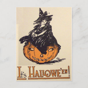 Es ist Halloween! (Vintage Halloween-Karte) Postkarte