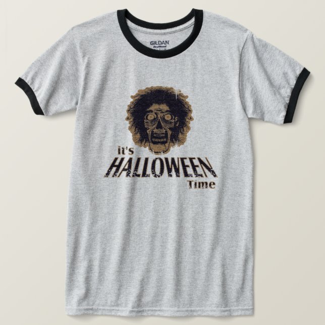 Es ist Halloween Zeit - beängstigender Blick T-Shirt (Design vorne)