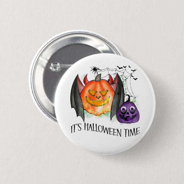 Es ist Halloween Zeit Button (Vorne & Hinten)