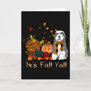 Es ist Herbst, all englischer Schäferhund Kürbis H Karte