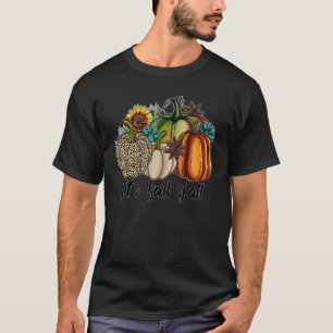 Es ist Herbst, ihr alle Leopard Kürbis Western Kuh T-Shirt