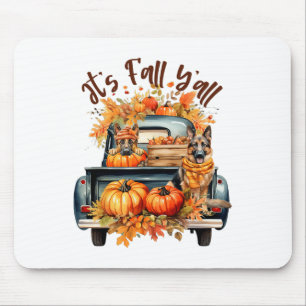 Es ist Herbst, Leute Deutscher Schäferhund Kürbiss Mousepad