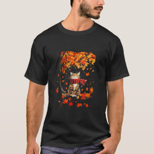 Es ist Herbst, Leute, Erntedankfest Katze Blatt He T-Shirt