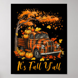 Es ist Herbst Leute Kürbis LKW Herbst Baum Hallo H Poster