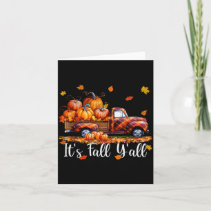 Es ist Herbst Leute Kürbiswagen Herbstbaum Hallo F Karte