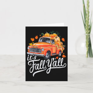 Es ist Herbst, Leute, Kürbiswagen Herbstbaum Hallo Karte