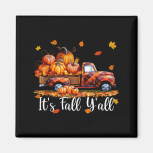 Es ist Herbst, Leute, Kürbiswagen Herbstbaum Hallo Magnet