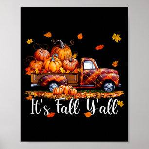 Es ist Herbst, Leute, Kürbiswagen Herbstbaum Hallo Poster