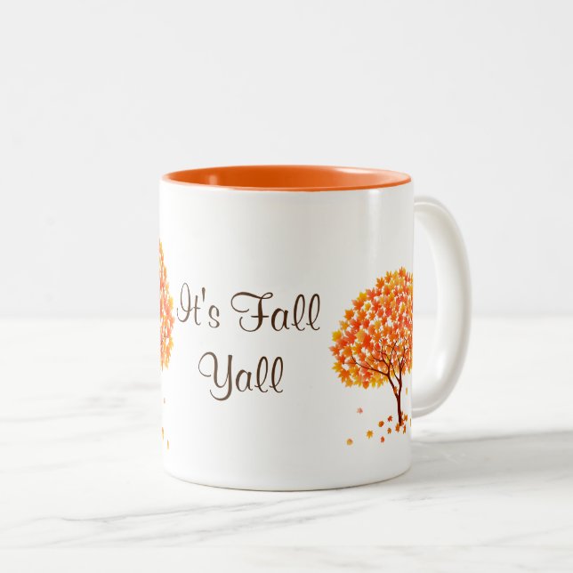 Es ist Herbst-Tasse Zweifarbige Tasse (VorderseiteRechts)