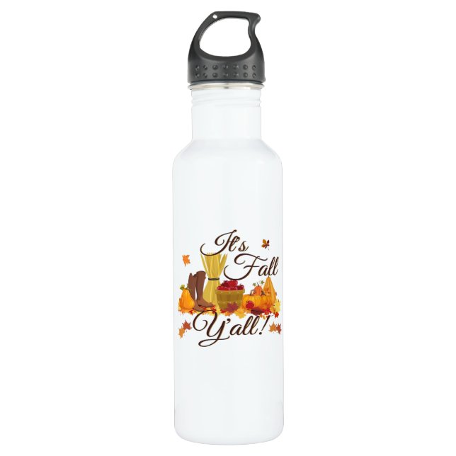 Es ist Herbst Y’all Funny & Cool Retro Edelstahlflasche (Vorderseite)