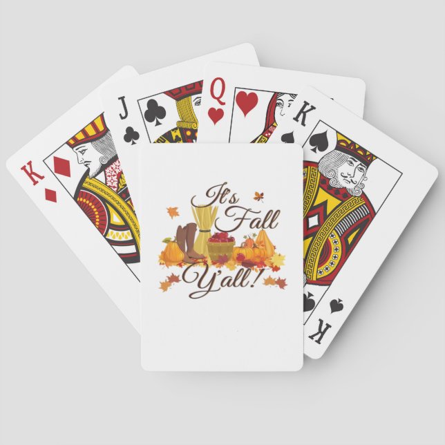 Es ist Herbst Y’all Funny & Cool Retro Spielkarten (Rückseite)