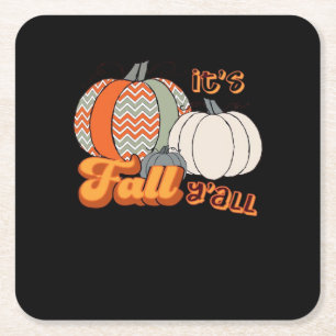 Es ist Herbst Y’all, Funny Pumpkins Zickzack Muste Rechteckiger Pappuntersetzer