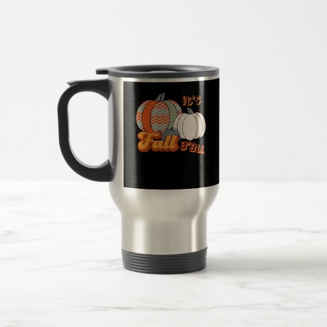 Es ist Herbst Y’all, Funny Pumpkins Zickzack Muste Reisebecher (Links)