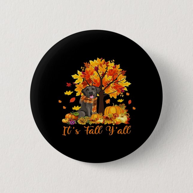Es ist Herbst Y’all Halloween Erntedank Retro Grap Button (Vorderseite)