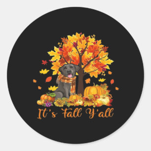 Es ist Herbst Y’all Halloween Erntedank Retro Grap Runder Aufkleber