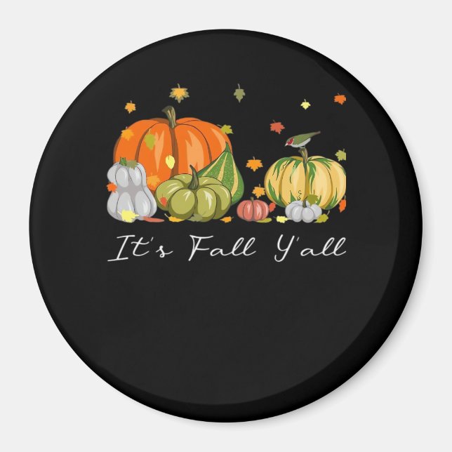 Es ist Herbst Y’all Halloween Pumpkin Autumn Leave Magnet (Vorne)