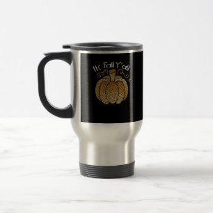 Es ist Herbst Y’all Leopard Print Pumpkin Rustikal Reisebecher