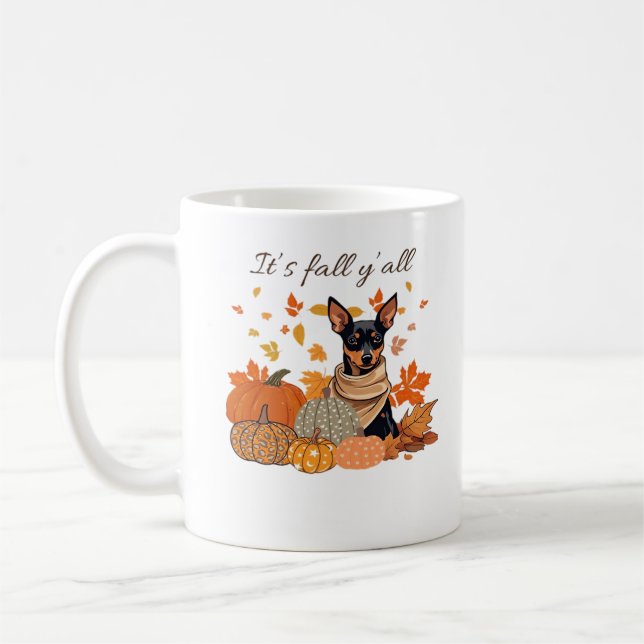 Es ist Herbst Y’all - Miniaturpinscher mit Pumpkin Kaffeetasse (Links)