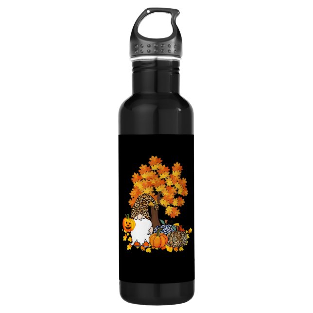 Es ist Herbst Y’all Niedlich Gnomes Pumpkin Herbst Edelstahlflasche (Vorderseite)
