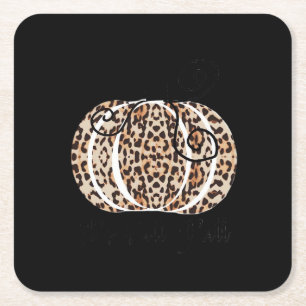 Es ist Herbst Y’all Niedlich Leopard Print Pumpkin Rechteckiger Pappuntersetzer