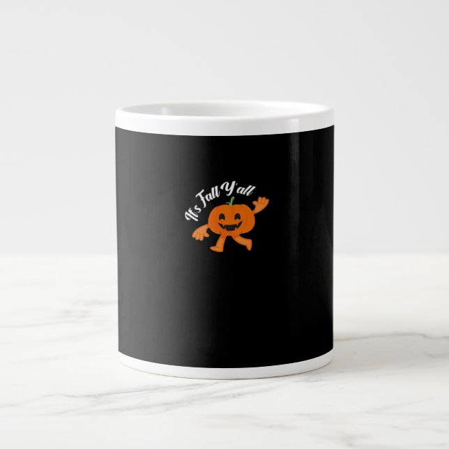 Es ist Herbst Y’all Niedliche Pumpkin Illustration Jumbo-Tasse (Vorderseite)