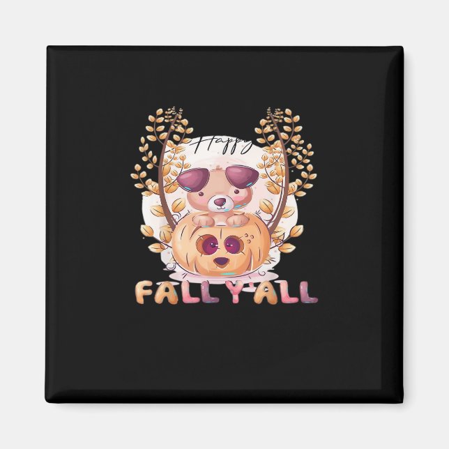 Es ist Herbst Y’all Pumpkin Autumn Halloween Cat F Magnet (Vorne)