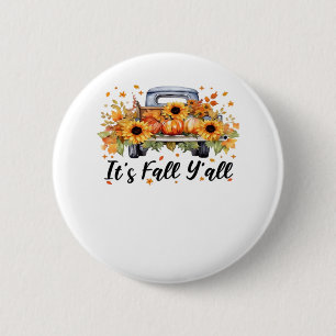 Es ist Herbst Y’all Pumpkin Autumn Tree Hello Fall Button