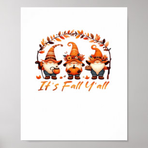Es ist Herbst Y’all Pumpkin Gnome Autumn Tree Funn Poster