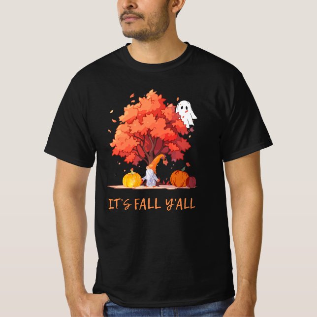 Es ist Herbst Y’all Pumpkin Gnome Autumn Tree T-Shirt (Vorderseite)